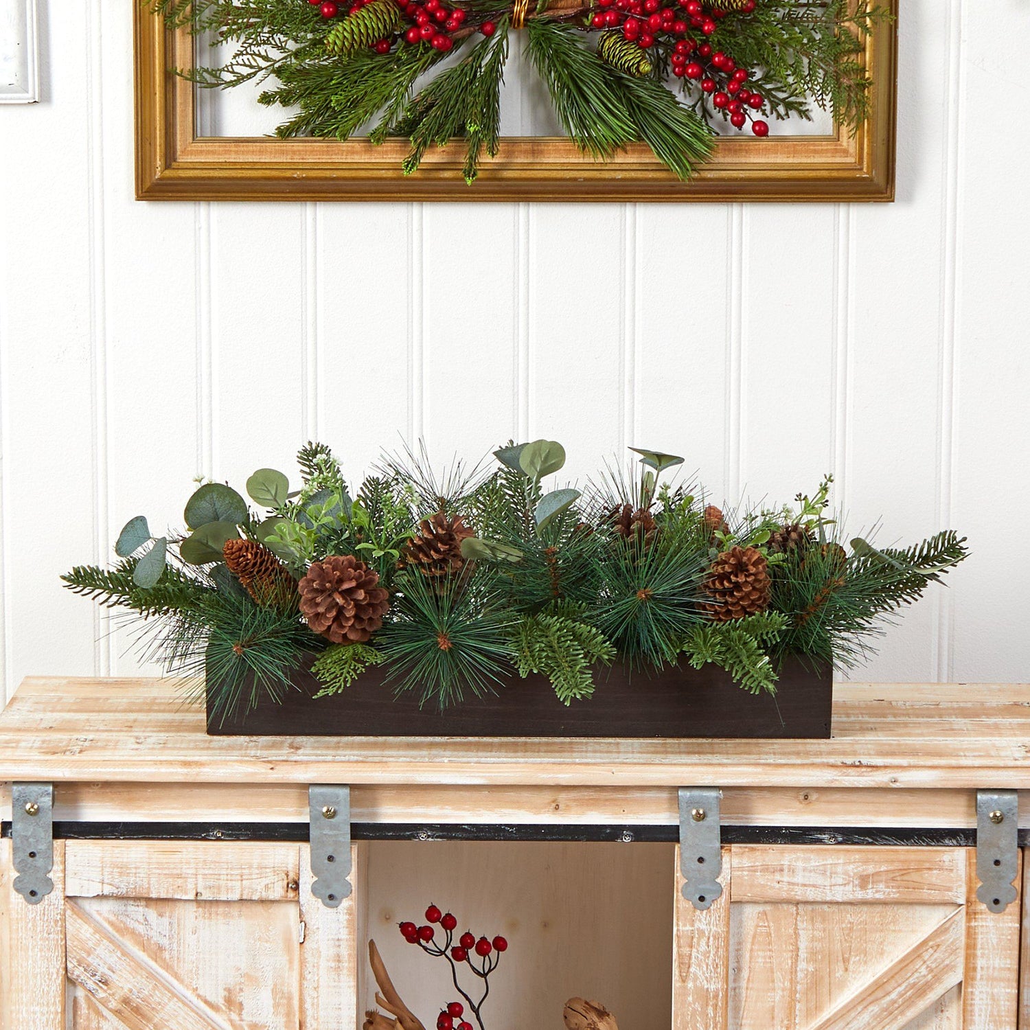 30” Evergreen Pine and Pine Cone Artificial Christmas Centerpiece Arrangement