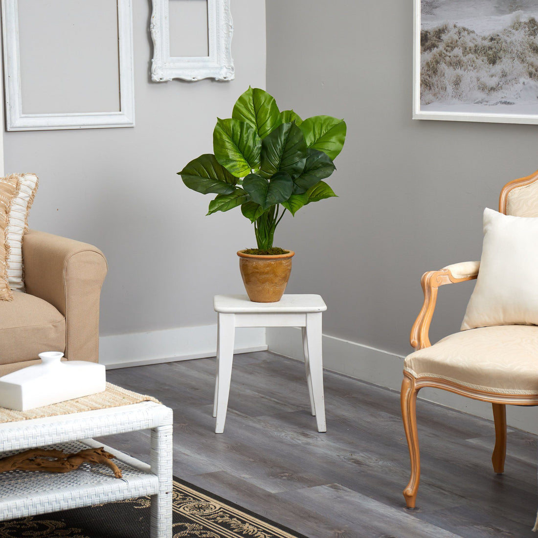 large leaf philodendron artificial Nearly Natural 30in. Large Philodendron Leaf Artificial Plant in Decorative Planter
