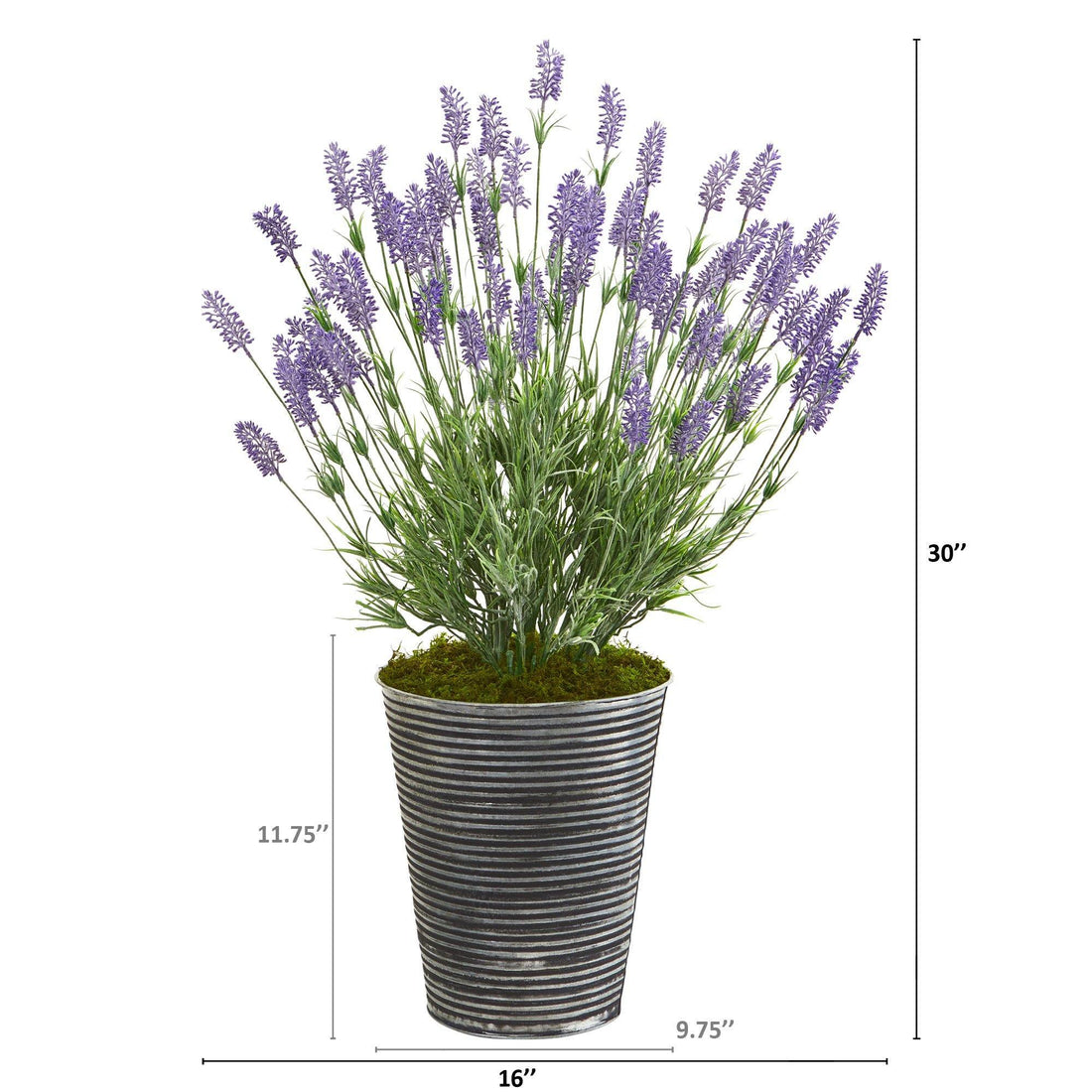 plastic lavender plants 30” Lavender Artificial Plant in Black Embossed Tin Planter