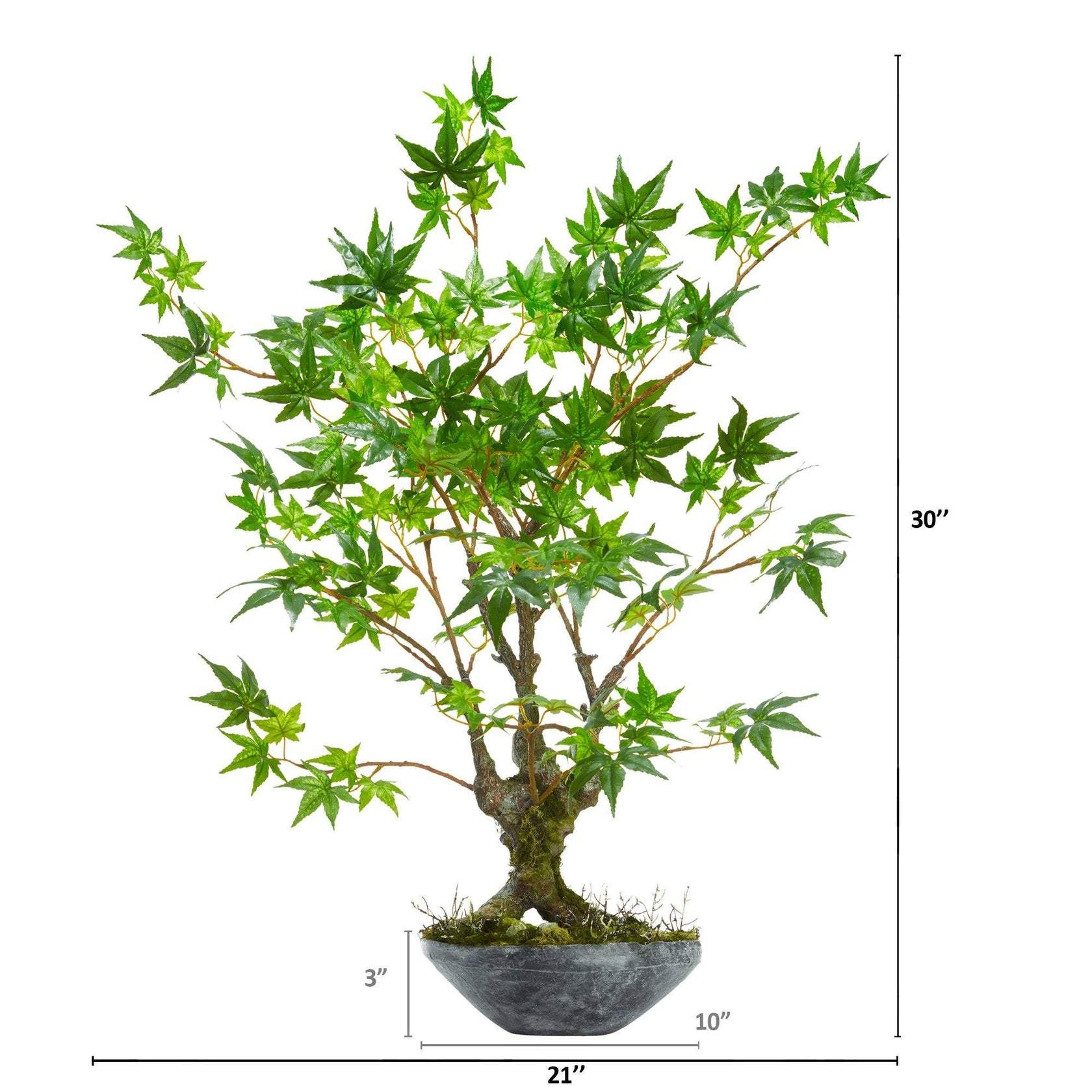 30” Maple Bonsai Artificial Tree in Planter Nearly Natural