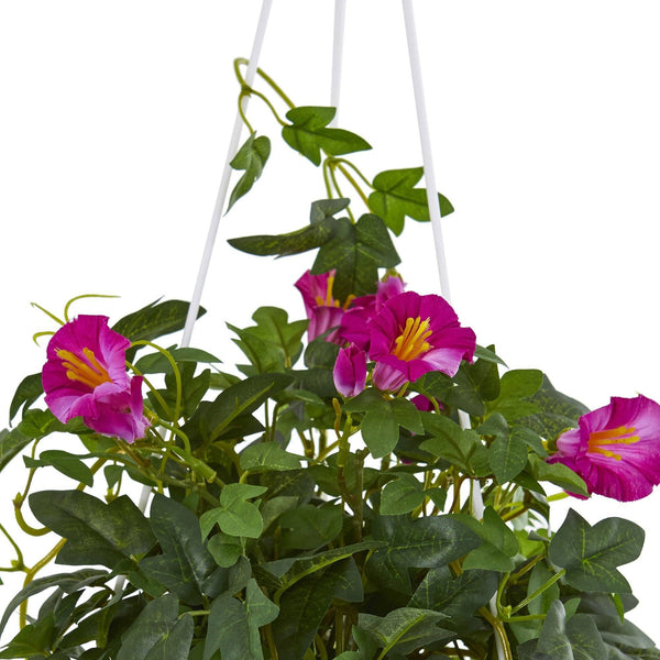 30” Petunia Hanging Basket Artificial Plant