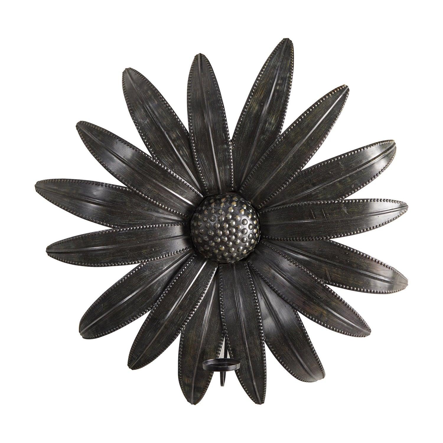 30” x 30” Brushed Metal Daisy Flower Sconce Candle Holder Wall Art Decor