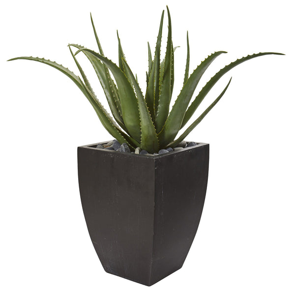 31” Aloe Artificial Plant in Black Planter