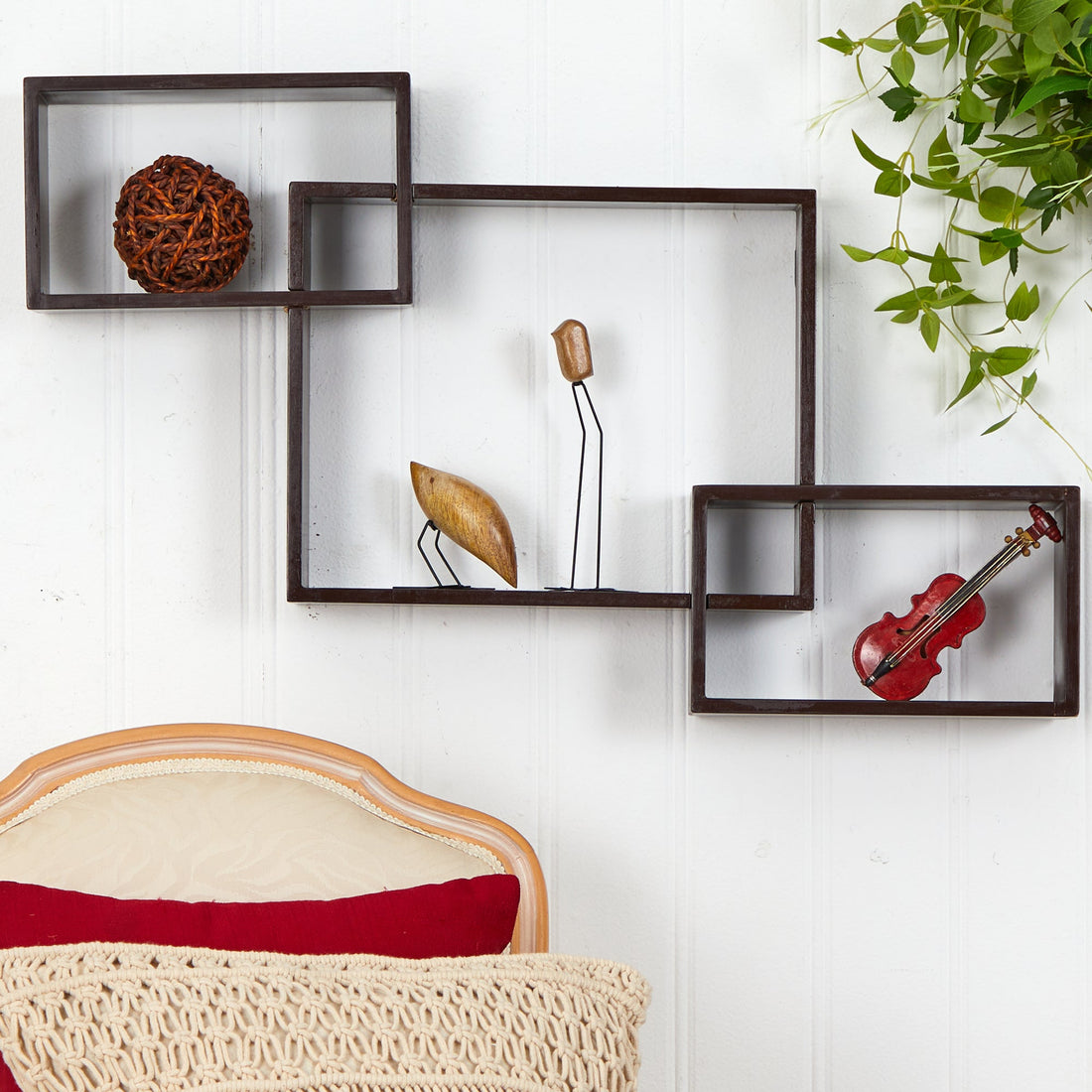 Nearly Natural 31 in. Floating Boxes Wall Shelves