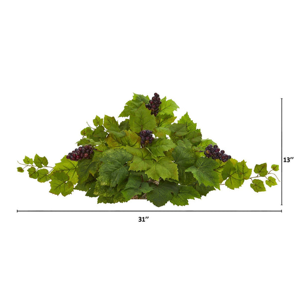 31” Grape Leaf Artificial Ledge Plant