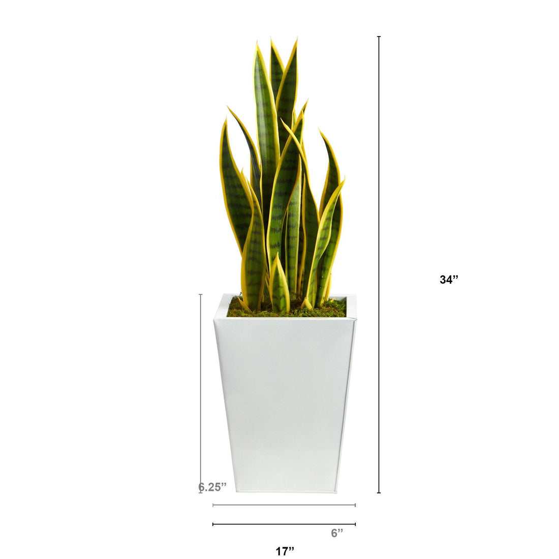 sansevieria artificial snake plant in metal planter 31” Sansevieria Artificial Plant in Black Metal Planter