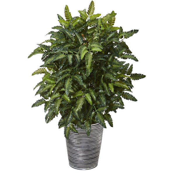 32” Bracken Fern Artificial Plant in Decorative Tin Planter
