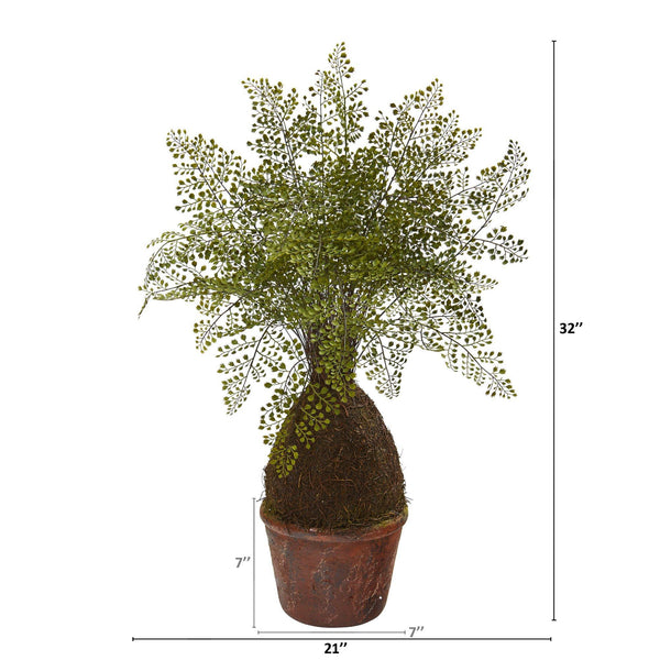 32” Maiden Hair Fern Artificial Plant in Decorative Planter