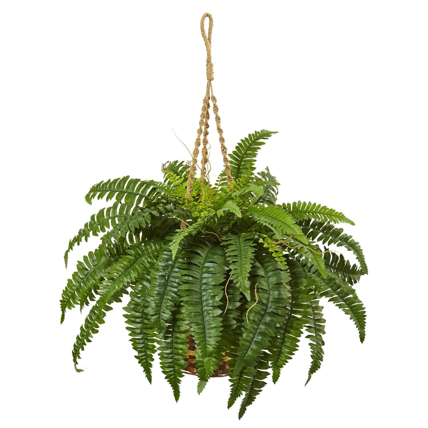 33" Artificial Boston Fern Hanging Basket"