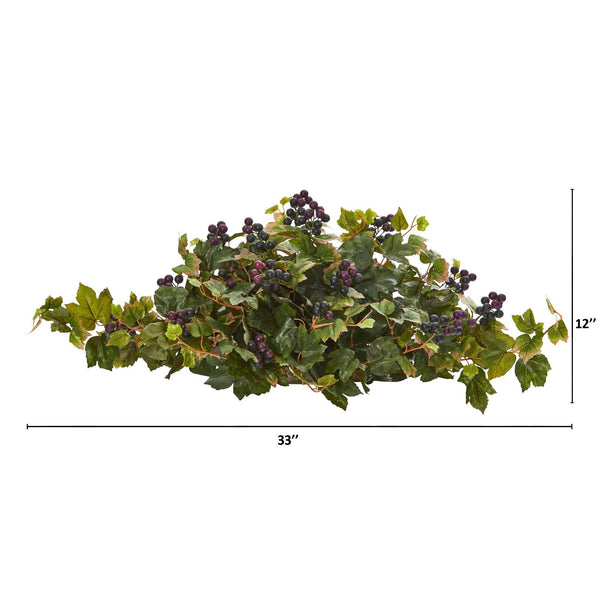 33” Grape Leaf Artificial Ledge Plant
