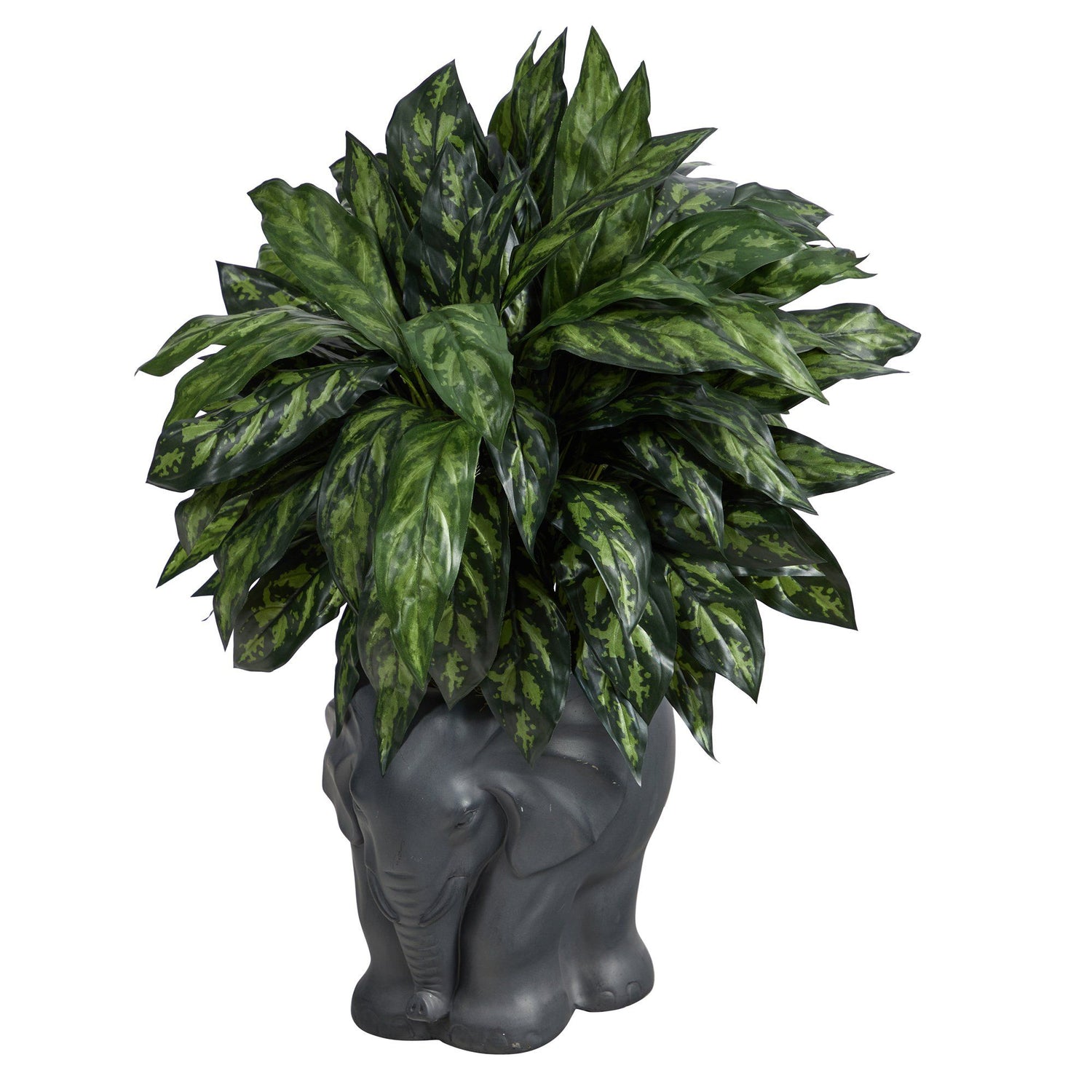 33” Silver King Artificial Plant in Black Elephant Shaped Planter