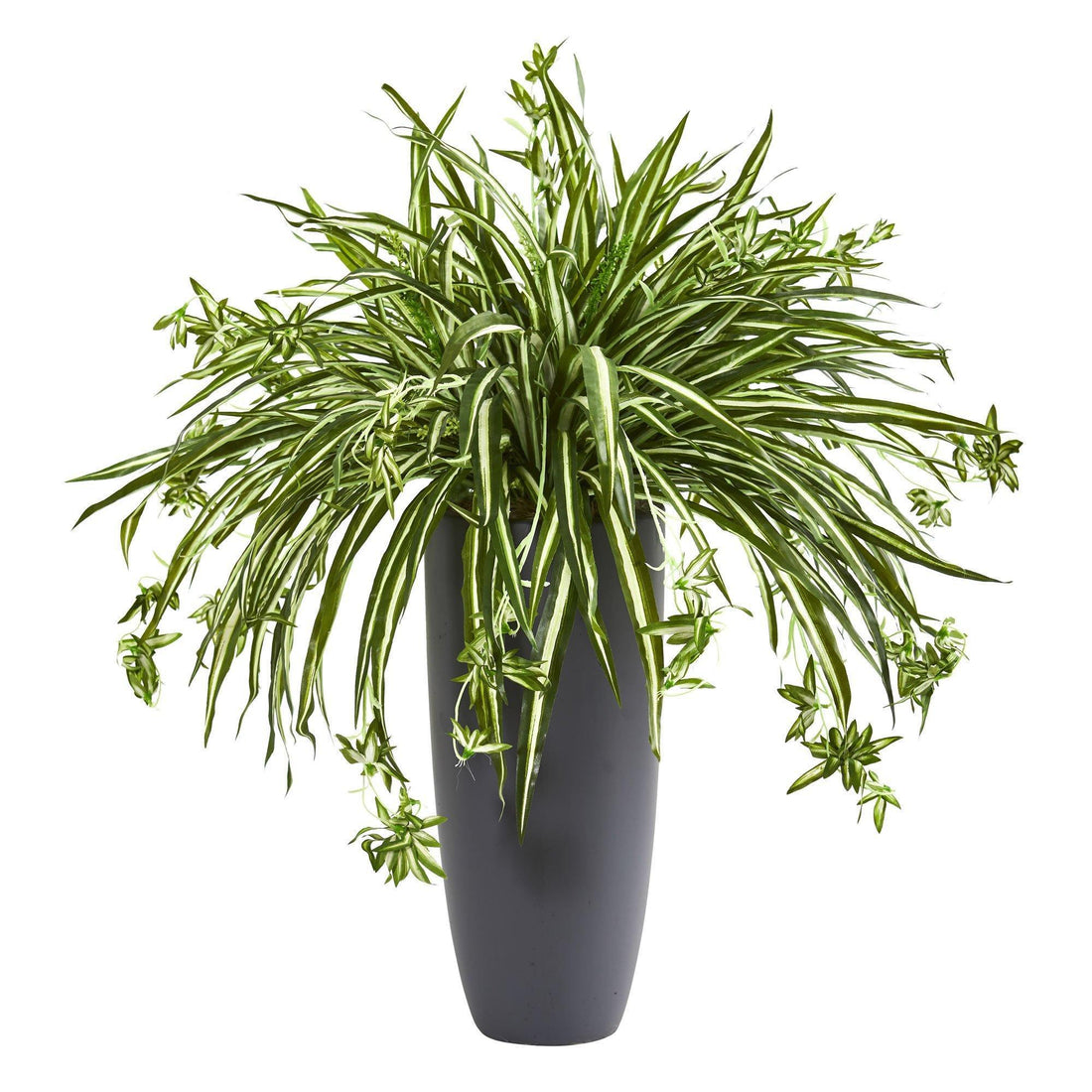 spider plant long stem 33’’ Spider Artificial Plant in Cylinder Planter