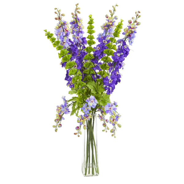 34” Delphinium and Bell of Ireland Artificial Arrangement