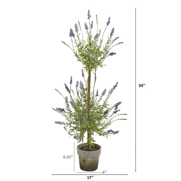 34” Lavender Topiary Artificial Tree