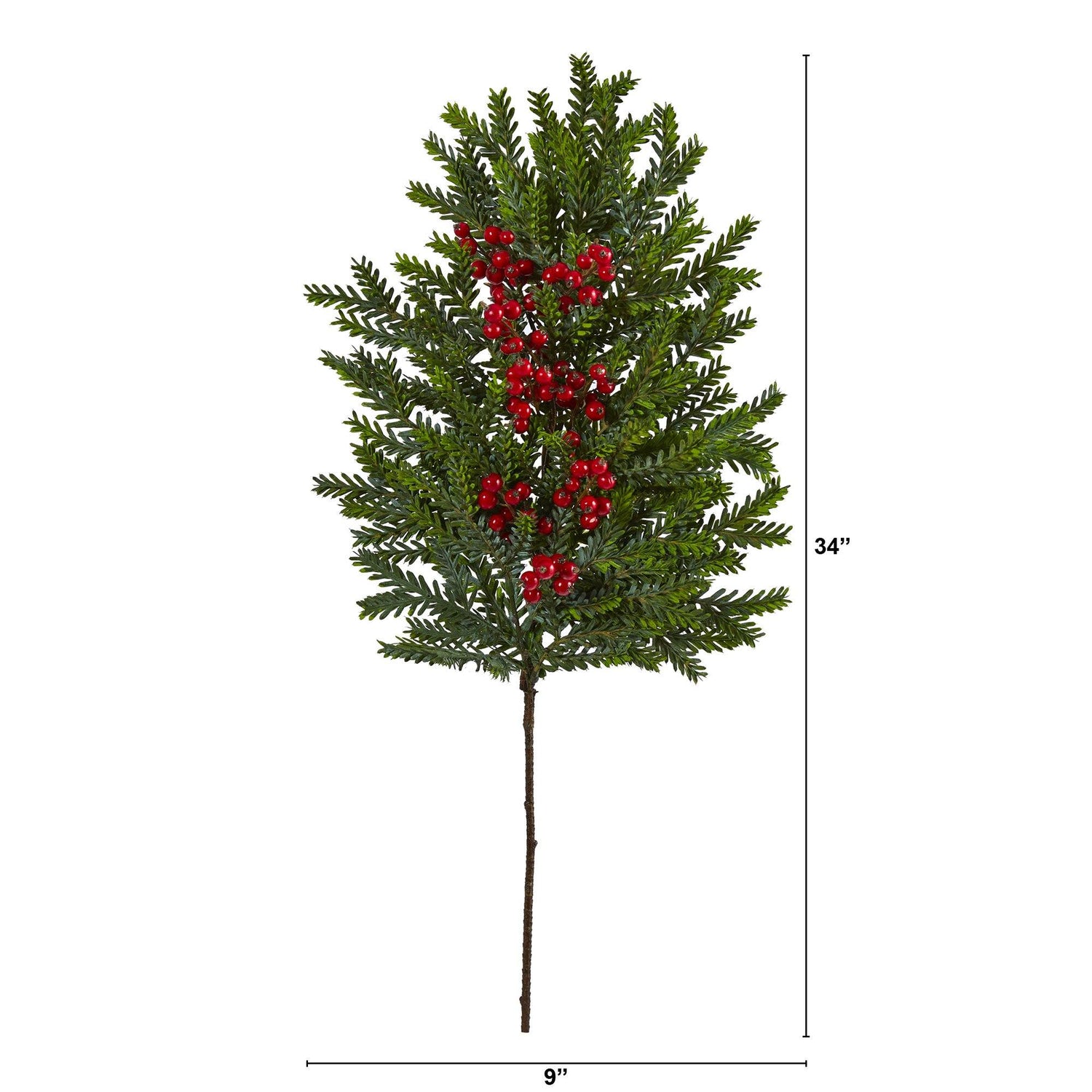 34” Pine and Berries Artificial Plant (Set of 3)
