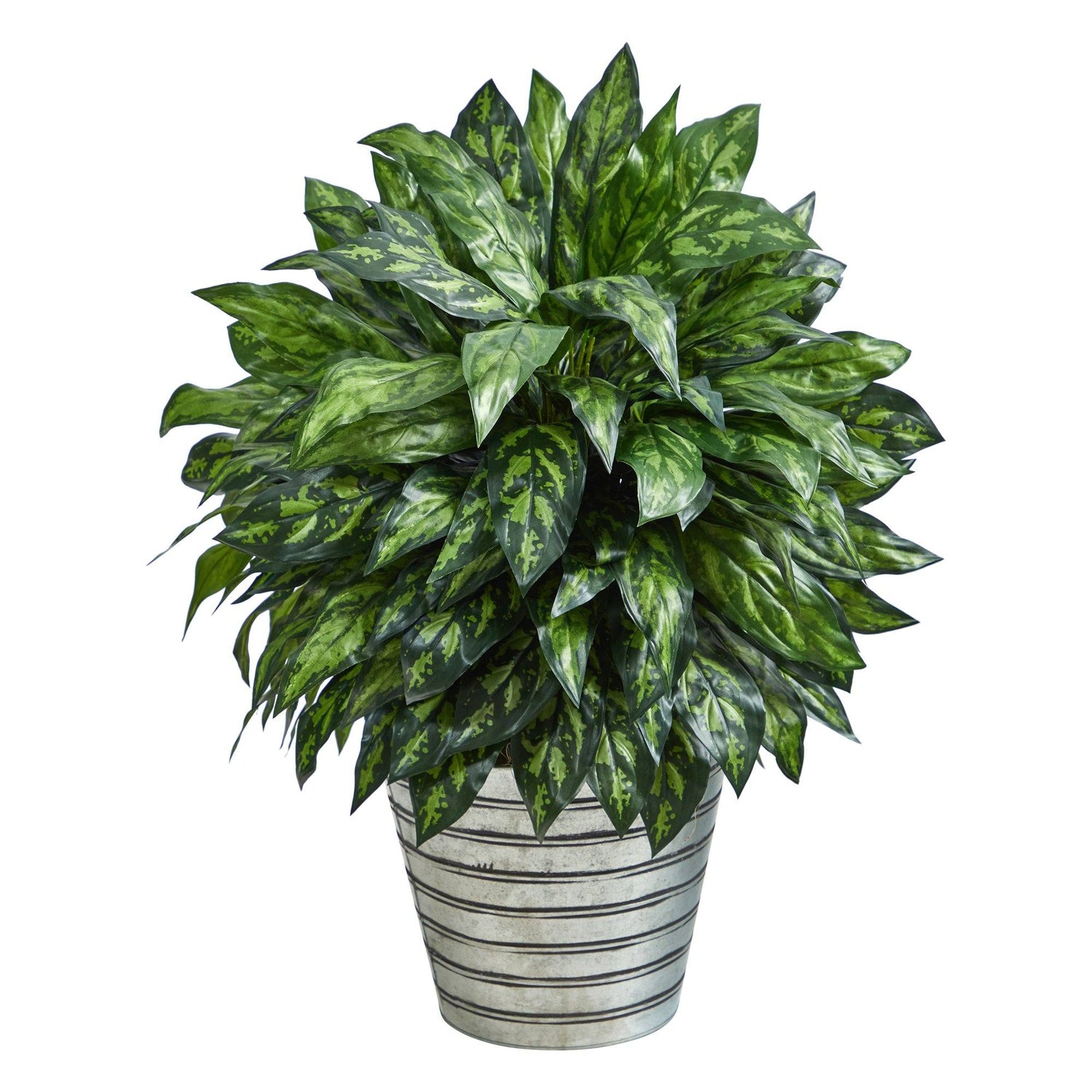 34” Silver King Artificial Plant in Decorative Tin Bucket