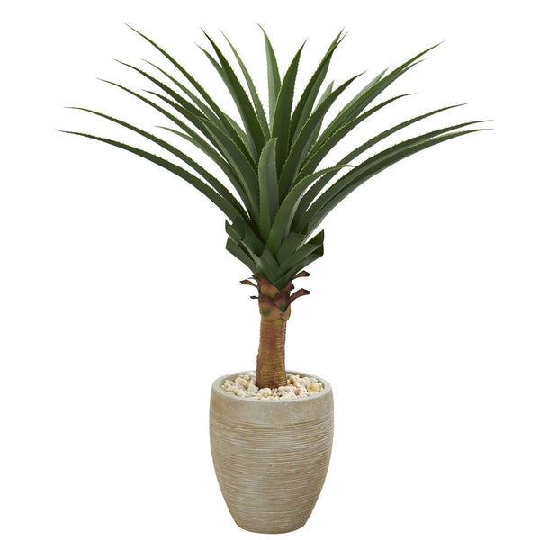 3.5' Agave Artificial Plant in Sand Colored Planter