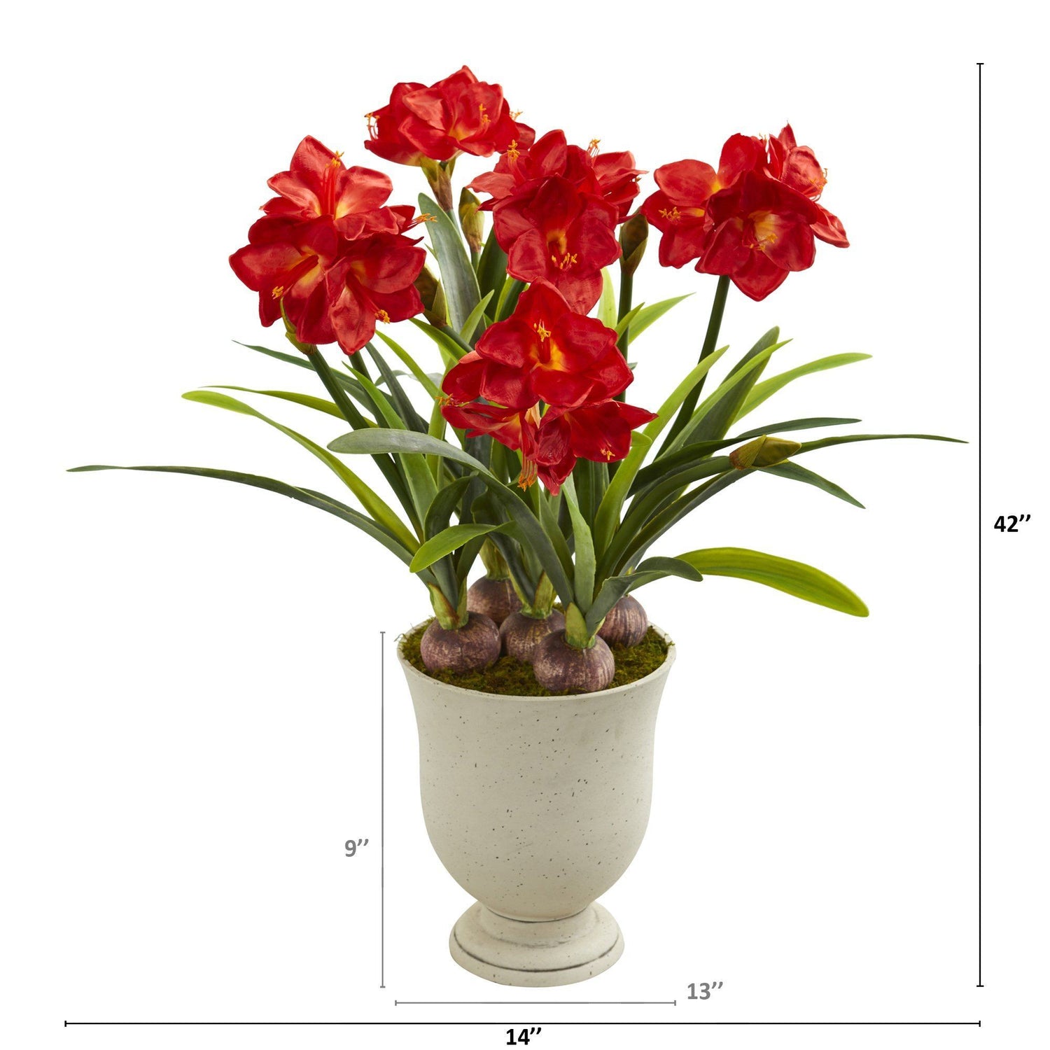 3.5’ Amaryllis Artificial Plant in Decorative Urn
