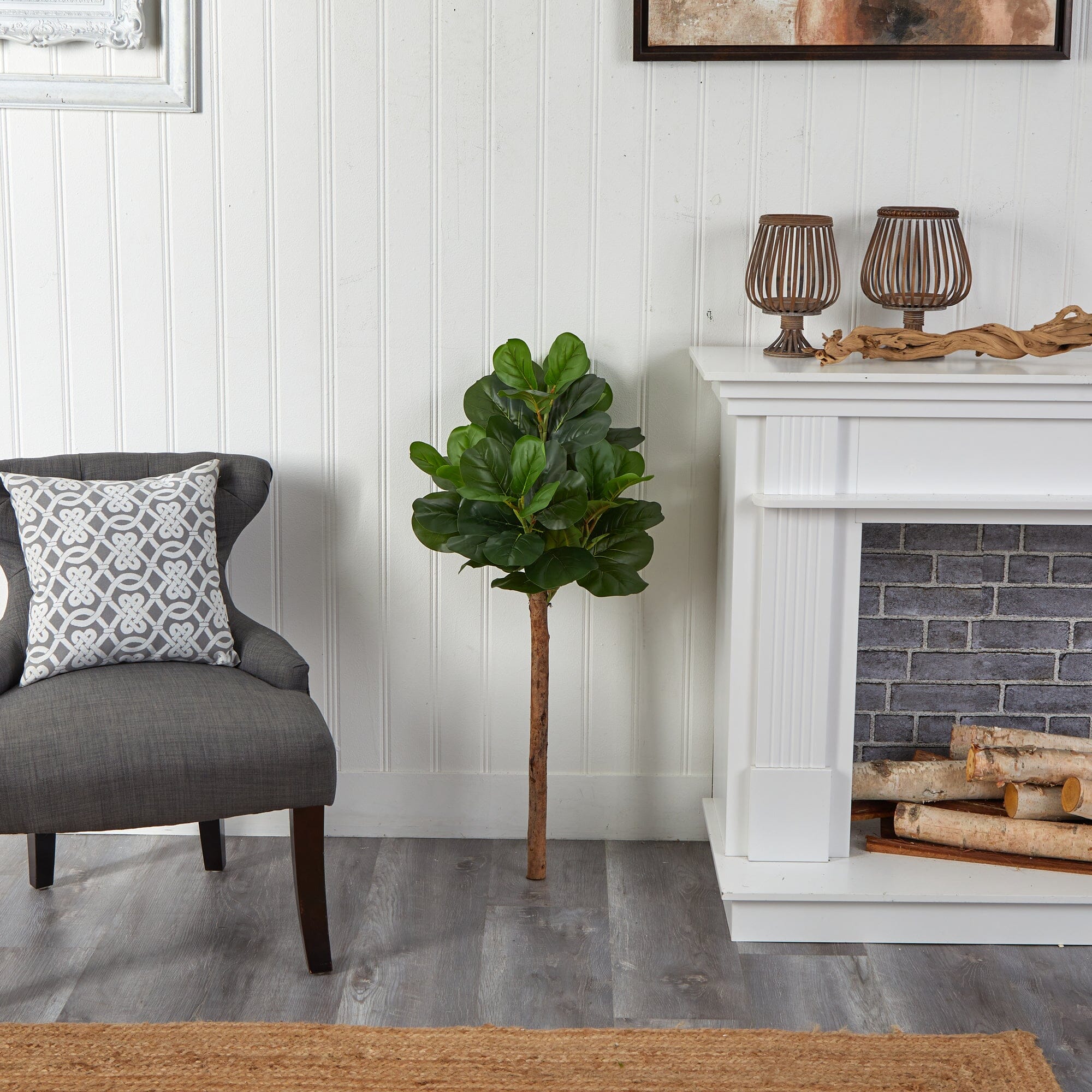 3.5’ Artificial Fiddle Leaf Tree Without Pot | Nearly Natural