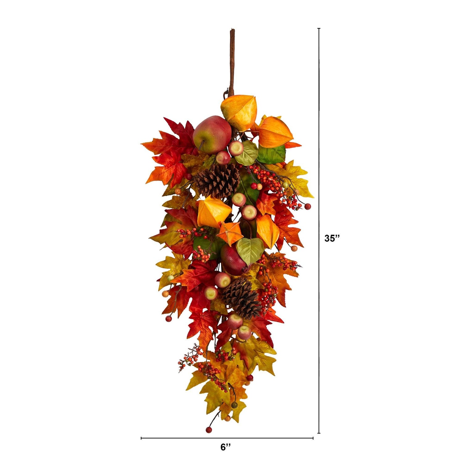 35” Autumn Maple Leaf and Berries Fall Teardrop