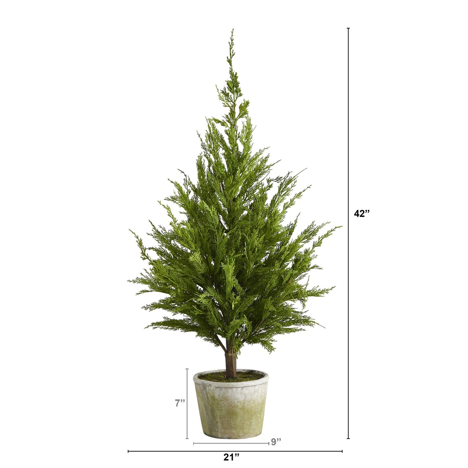 3.5’ Cedar Pine “Natural Look” Artificial Tree in Decorative Planter
