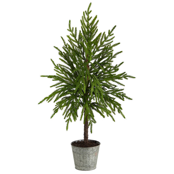 35” Christmas Artificial Tree in Decorative Planter