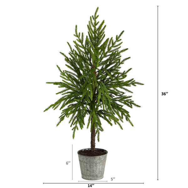 35” Christmas Artificial Tree in Decorative Planter