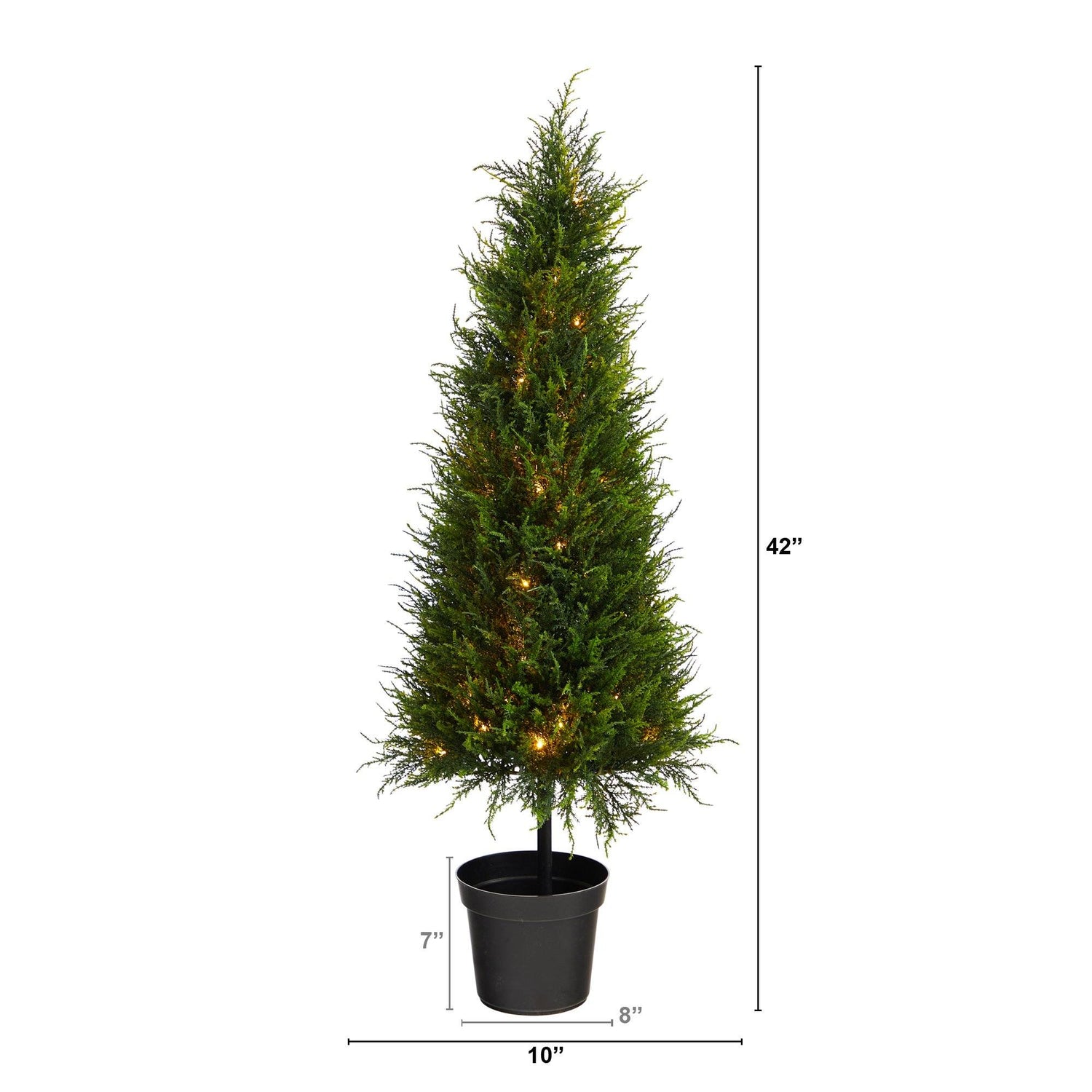 3.5’ Cypress Artificial Tree with 350 LED Lights UV Resistant (Indoor/Outdoor)