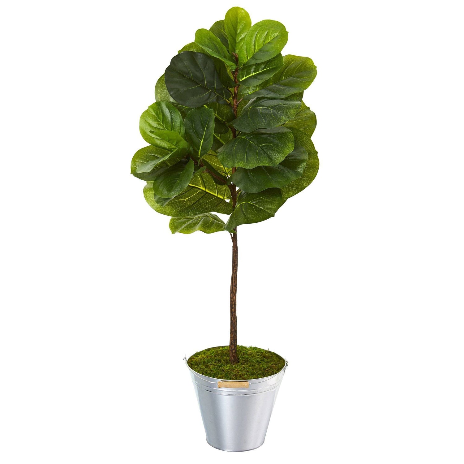 3.5’ Fiddle Leaf Artificial Tree in Tin Bucket (Real Touch)