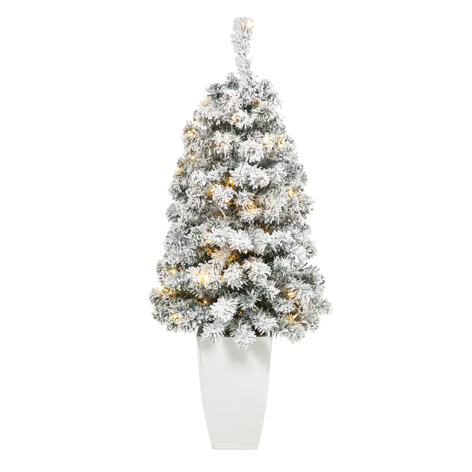 3.5' Flocked Rock Springs Spruce Artificial Christmas Tree with 50