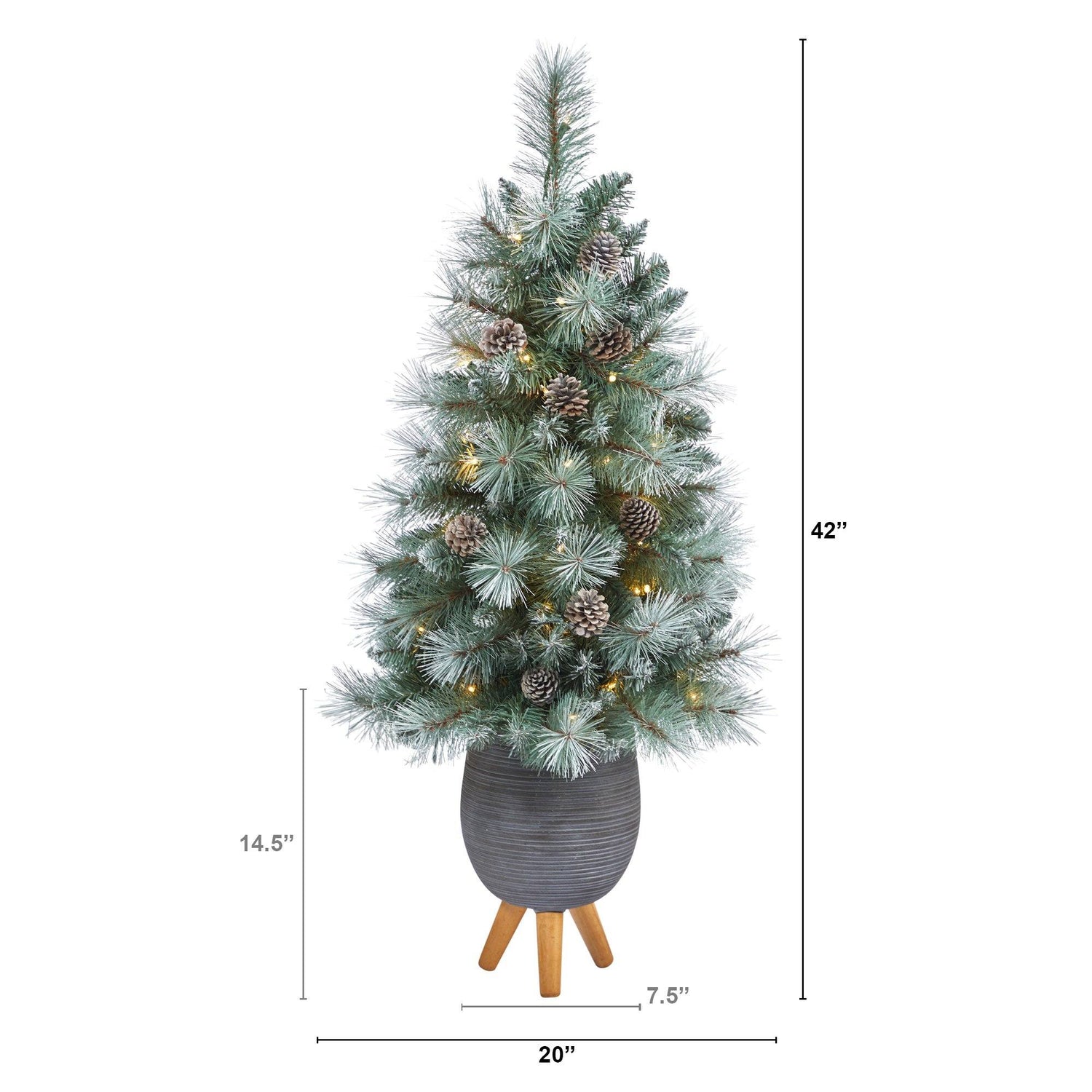 3.5’ Frosted Tip British Columbia Mountain Pine Artificial Christmas Tree