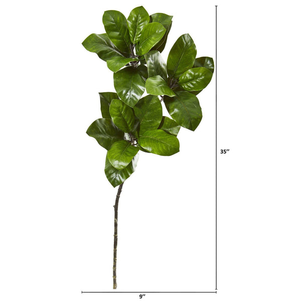 35” Magnolia Leaf Artificial Spray Plant (Set of 3)