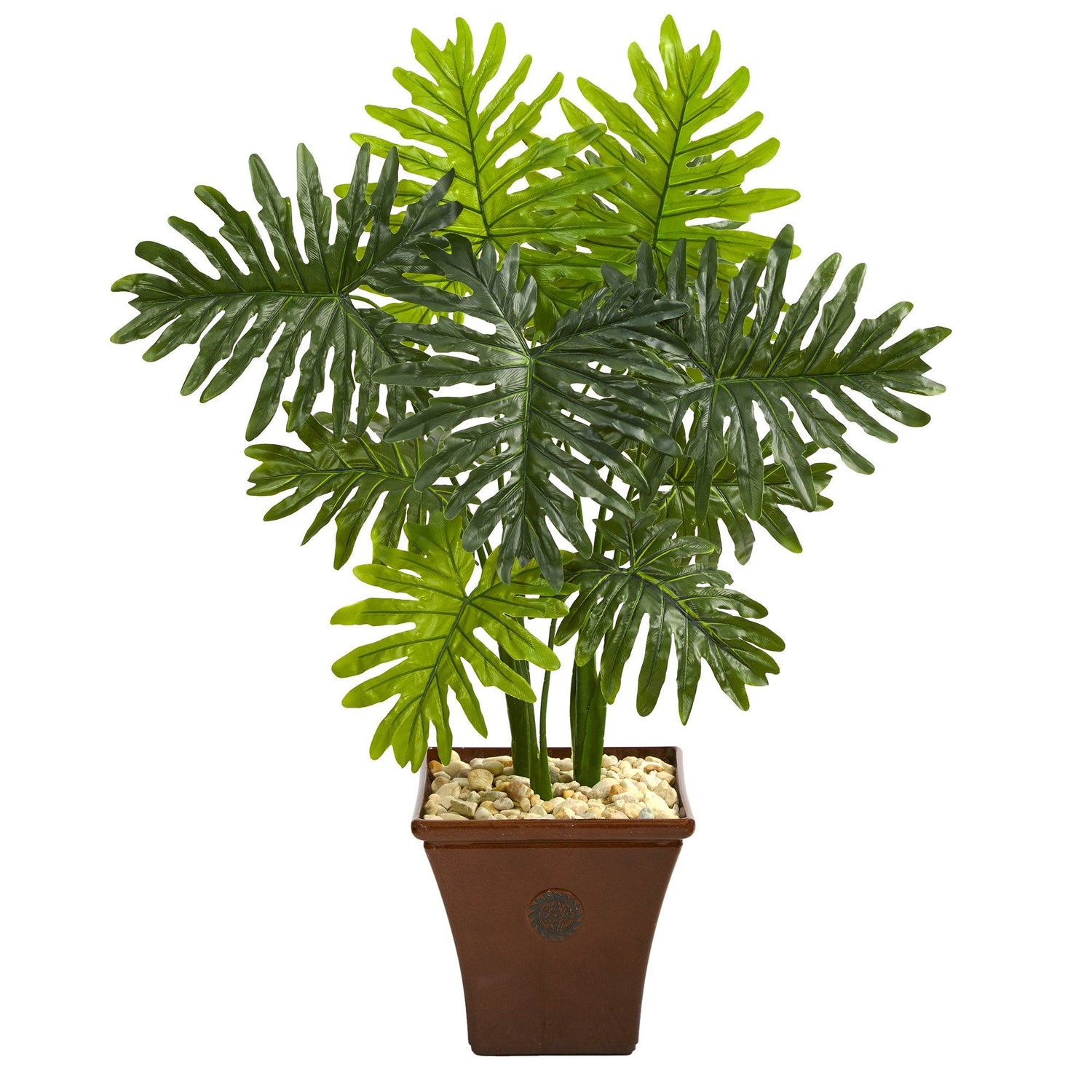 3.5’ Philodendron Artificial Plant in Brown Planter (Real Touch)