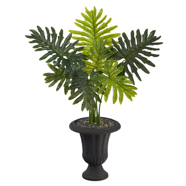 3.5’ Philodendron Artificial Plant in Charcoal Urn (Real Touch)