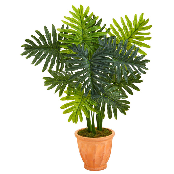 3.5’ Philodendron Artificial Plant in Terra-Cotta Planter (Real Touch)