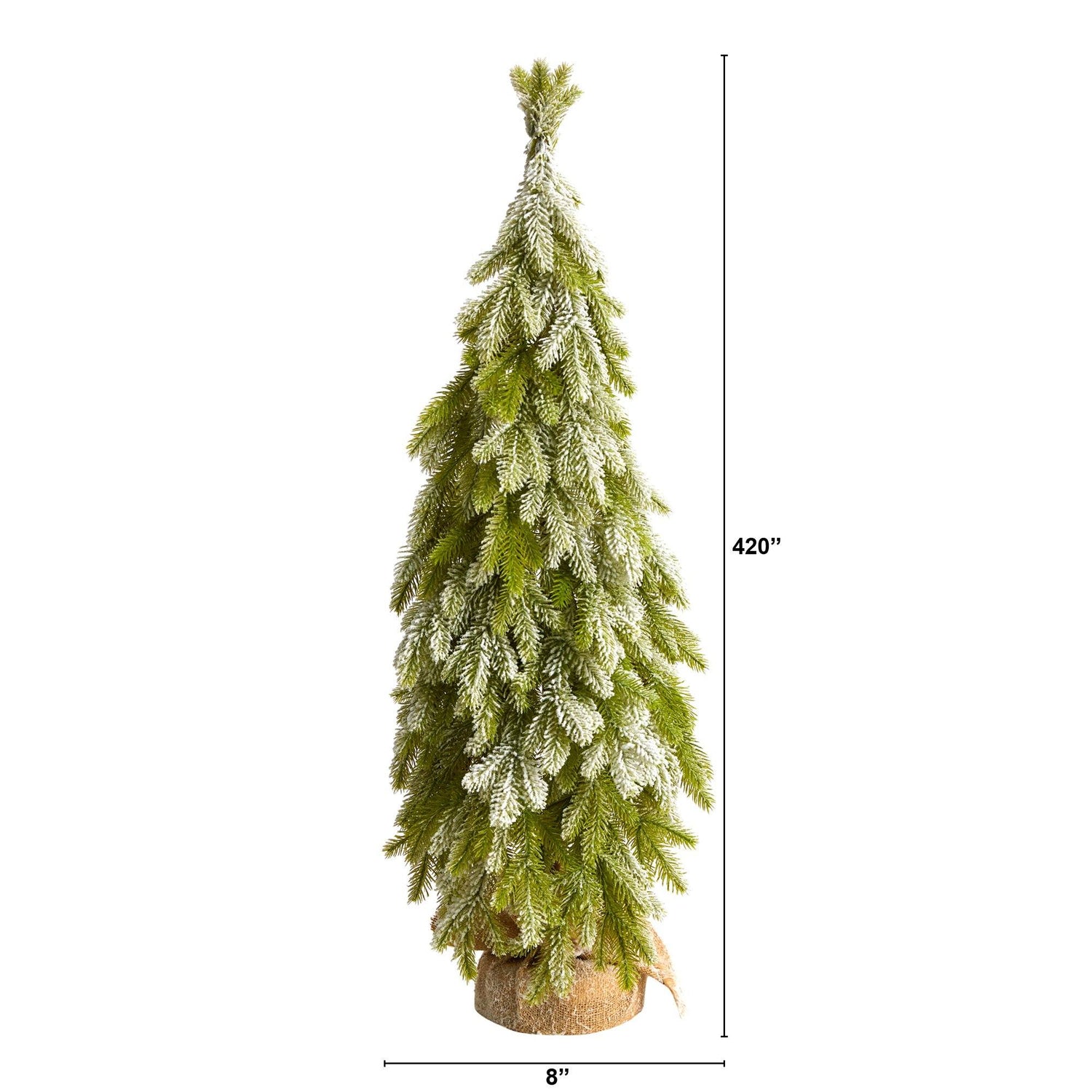 35” Snow Flocked Down Swept Holiday Artificial Christmas Tree in Burlap Base