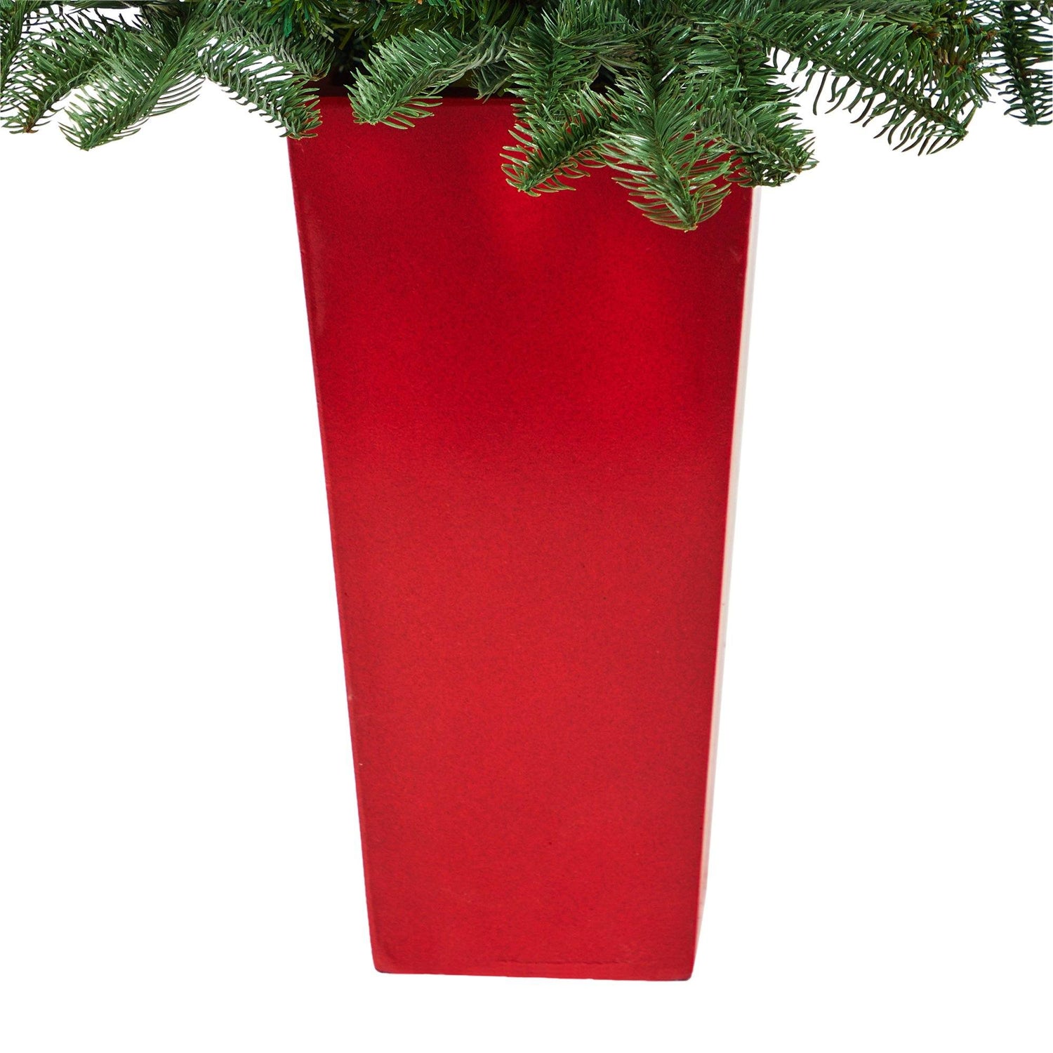 3.5’ South Carolina Spruce Artificial Christmas Tree with 458 Bendable Branches in Red Tower Planter