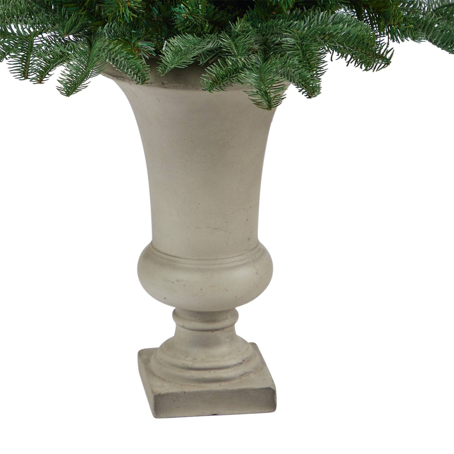 3.5’ South Carolina Spruce Artificial Christmas Tree with 458 Bendable Branches in Sand Colored Urn