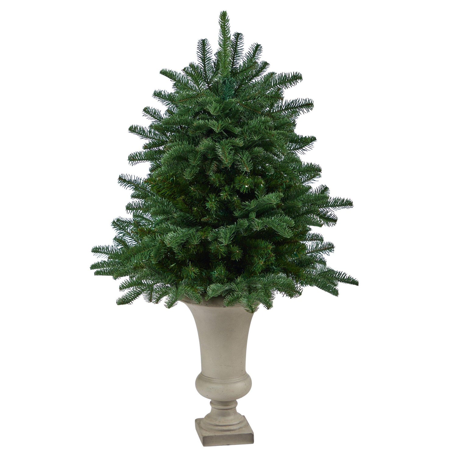 3.5’ South Carolina Spruce Artificial Christmas Tree with 458 Bendable Branches in Sand Colored Urn