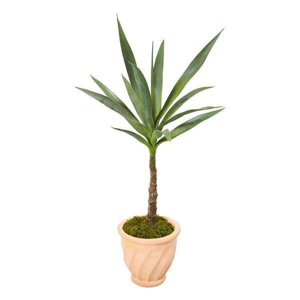 35” Yucca Artificial Plant in Terra-Cotta Planter
