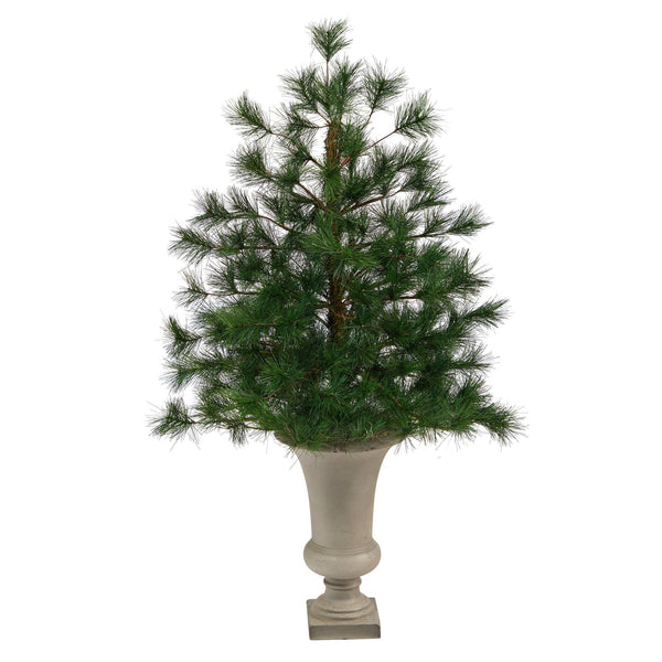 3.5’ Yukon Mixed Pine Artificial Christmas Tree with 213 Bendable Branches in Sand Colored Urn