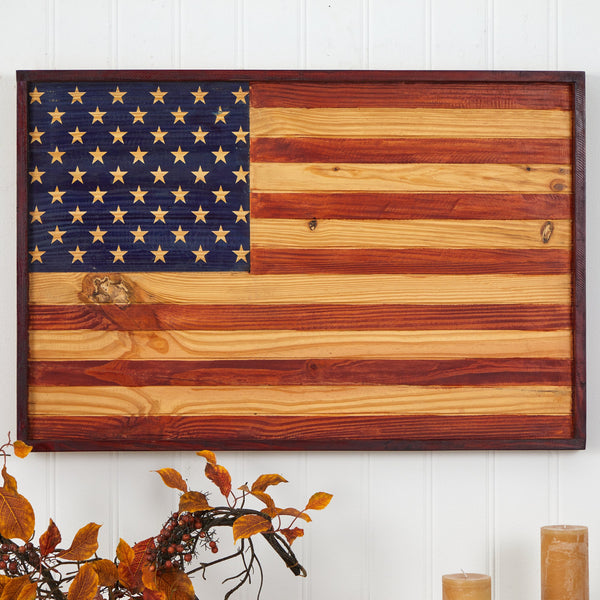 36” American Wood Flag Interior Wall Decor