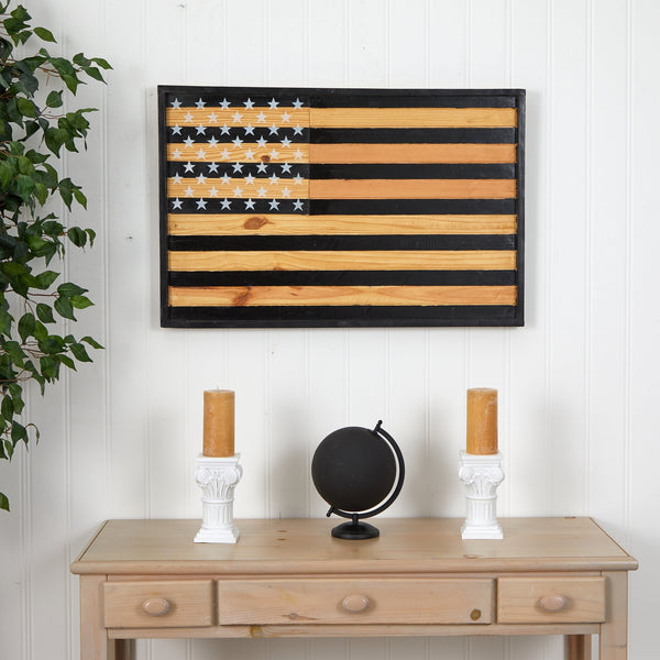 36” American Wood Flag Wall Decor