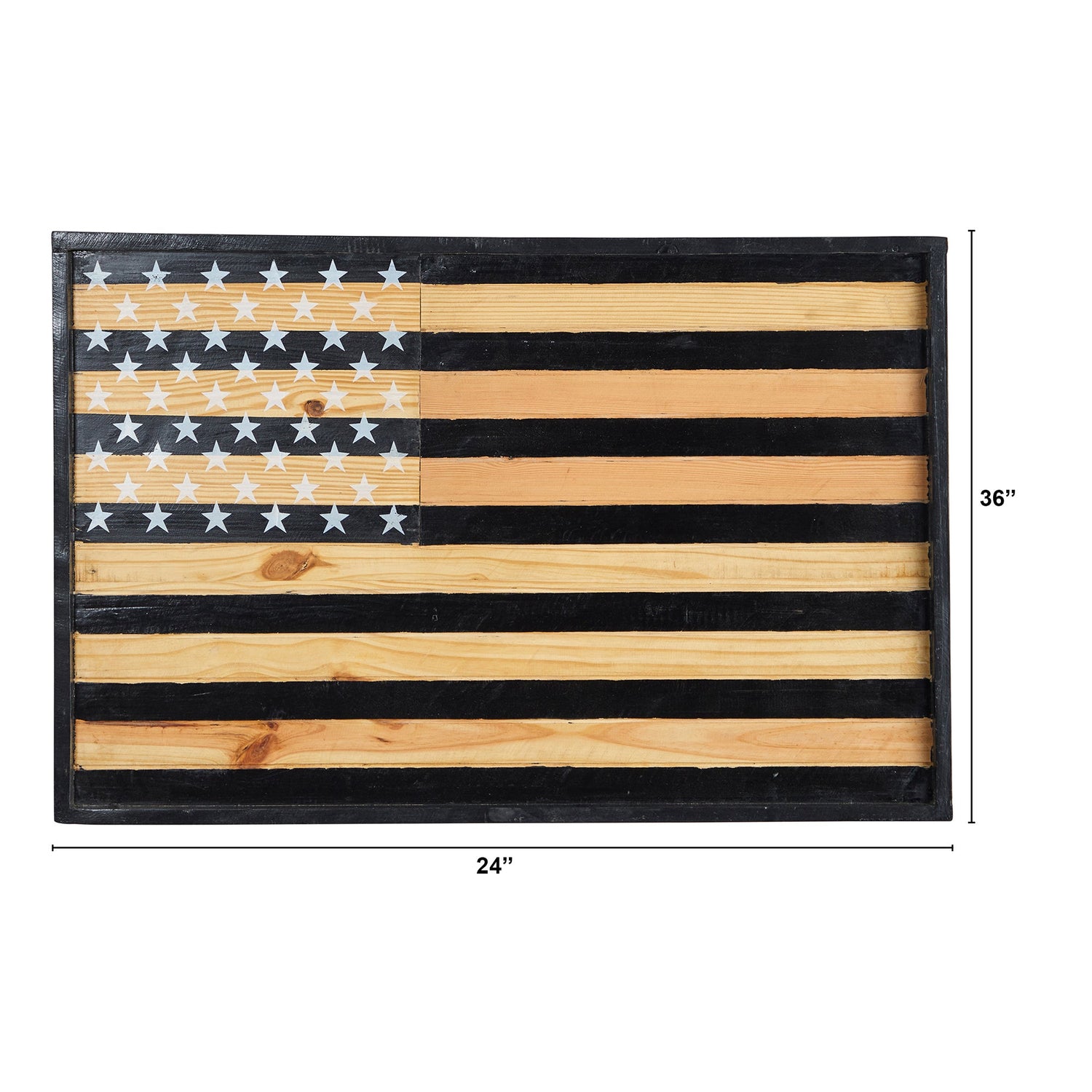 36” American Wood Flag Wall Decor