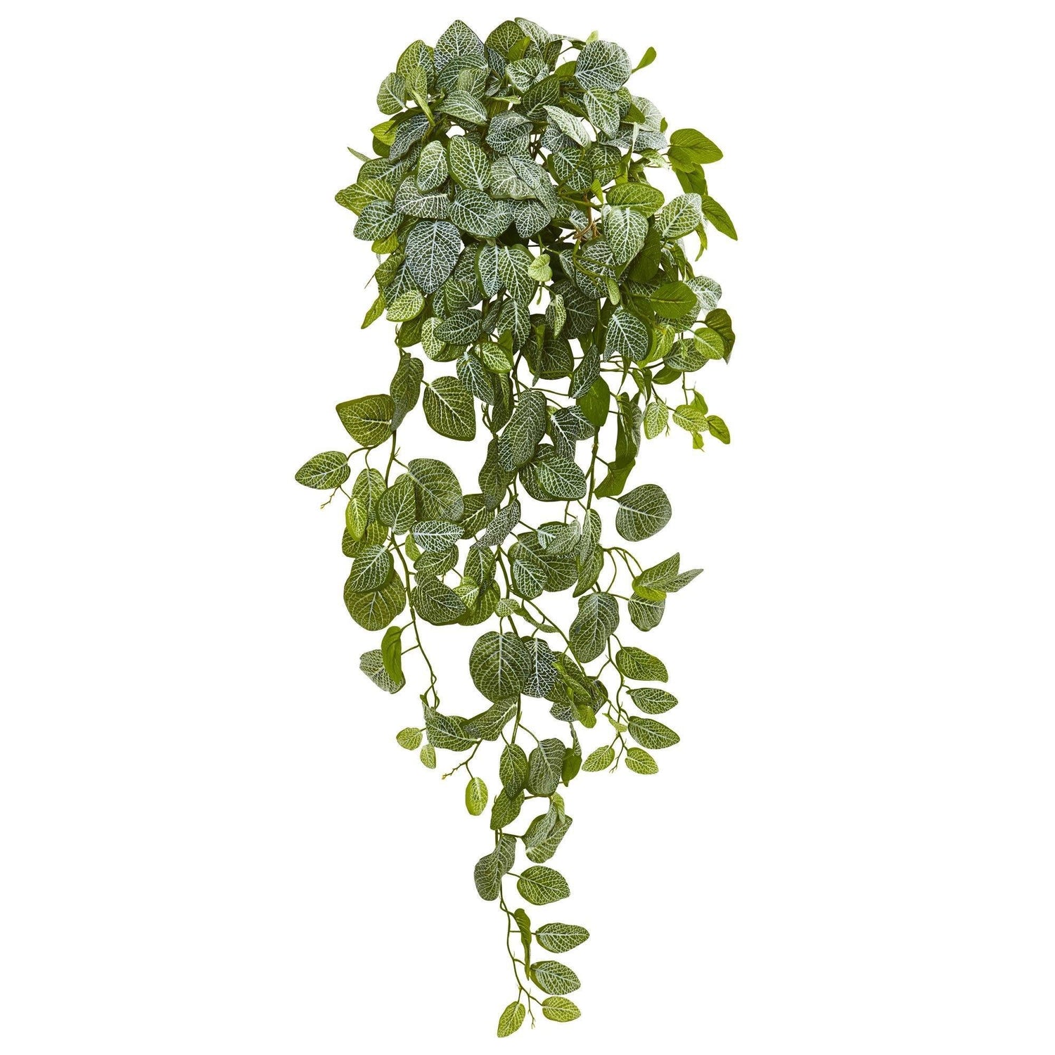 36” Summer Artificial Fittonia Hanging Bush Plant (Set of 2)