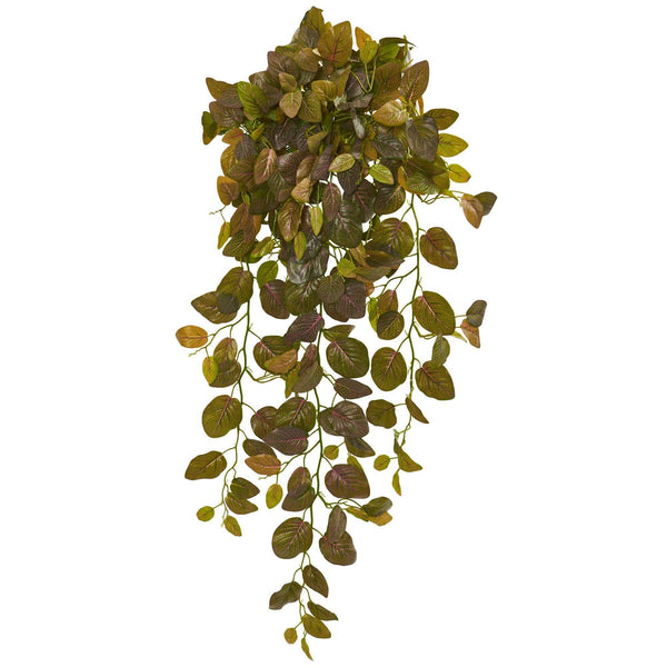 36” Autumn Artificial Fittonia Hanging Bush Plant (Set of 2)