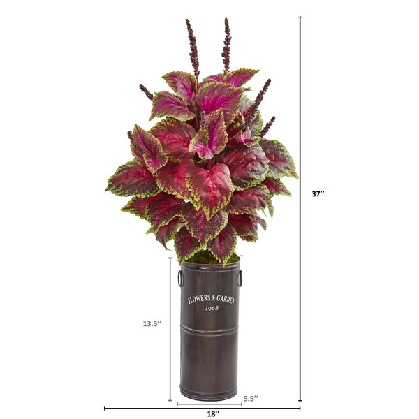 37” Coleus Artificial Plant in Decorative Planter