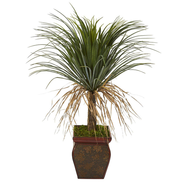 37” Pony Tail Palm Artificial Plant in Decorative Planter