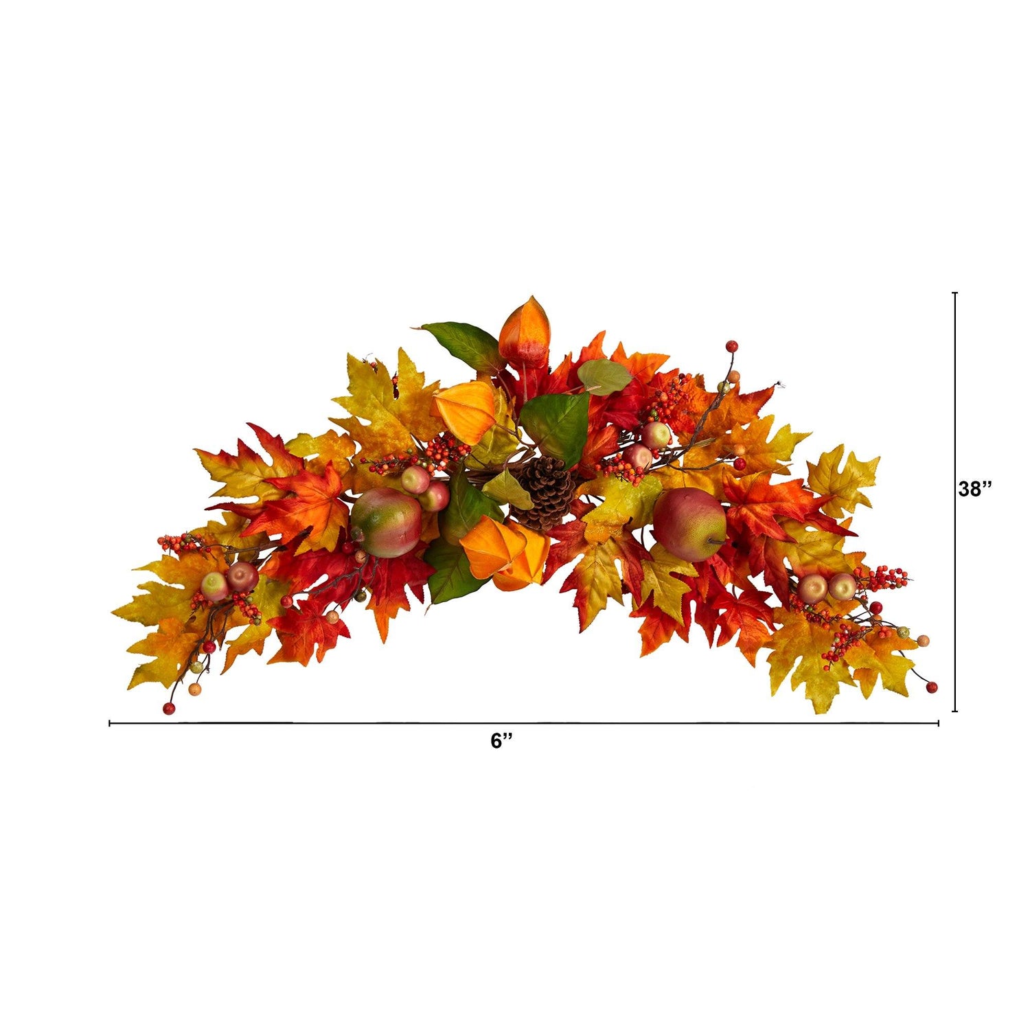 38” Autumn Maple Leaf Berry Artificial Swag