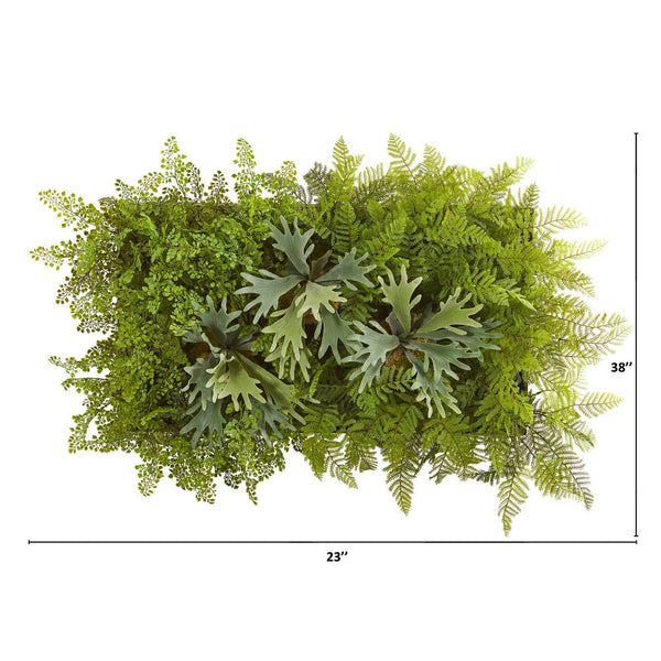 38 x 23” Staghorn and Fern Artificial Living Wall